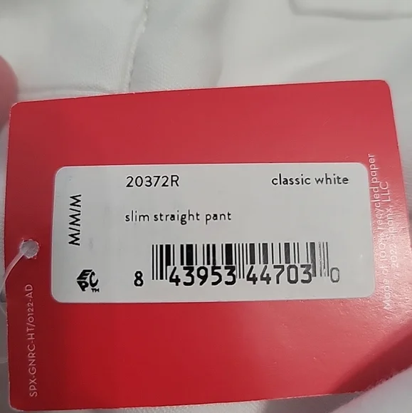 Spanx On the Go Ankle Slim Straight Pull On Pants White Medium NEW NWT - Picture 10 of 10